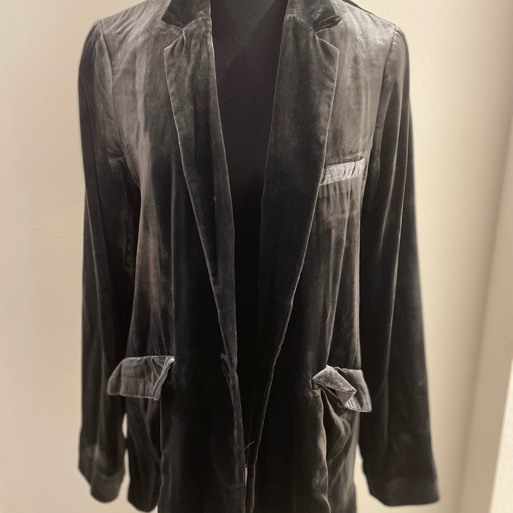 Velvet olive green blazer